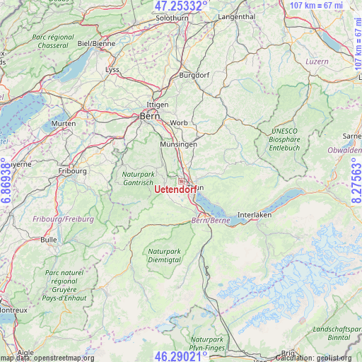 Uetendorf on map