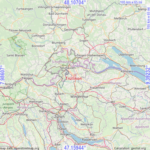 Trüllikon on map