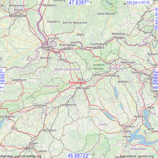 Trimbach on map