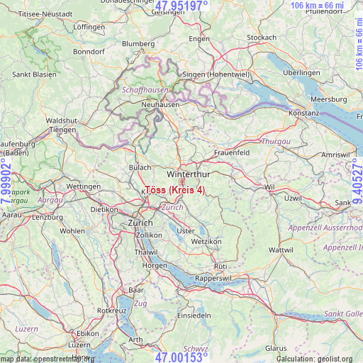 Töss (Kreis 4) on map