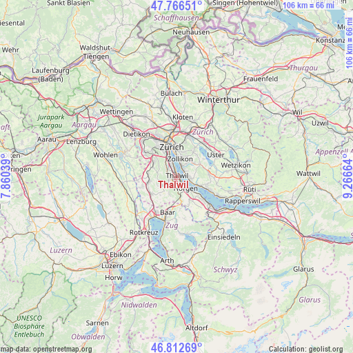 Thalwil on map