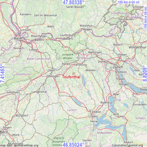 Teufenthal on map