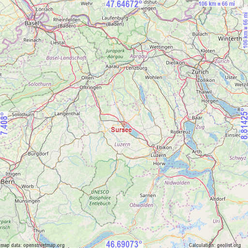 Sursee on map