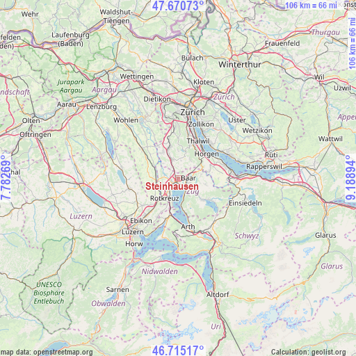 Steinhausen on map
