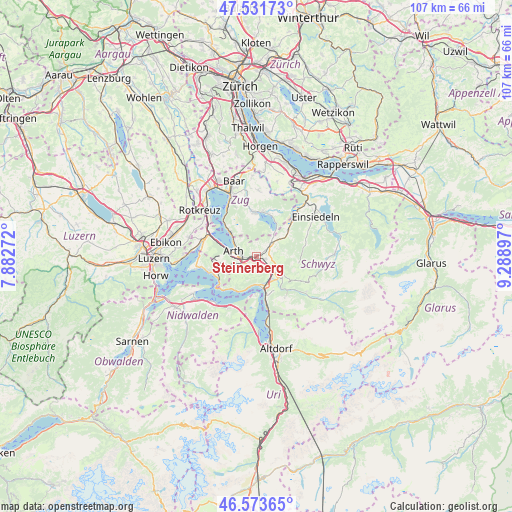 Steinerberg on map