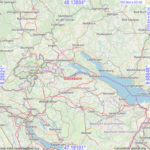 Steckborn on map