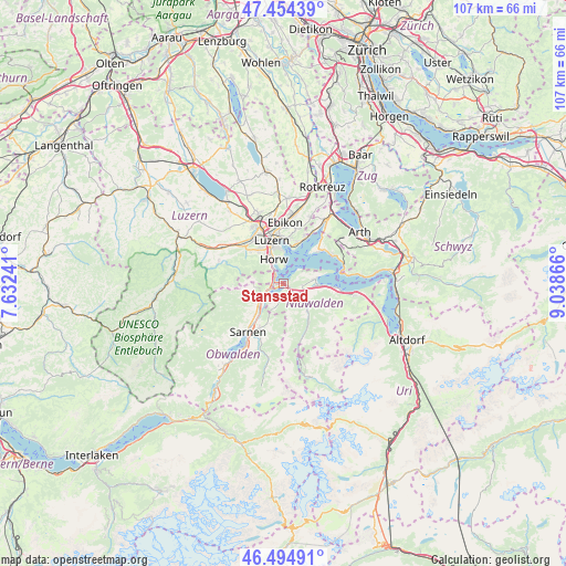 Stansstad on map