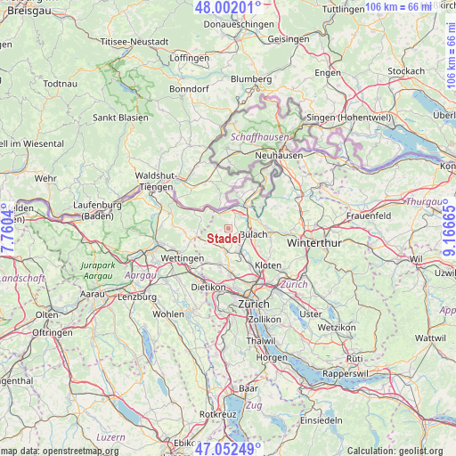 Stadel on map