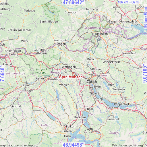 Spreitenbach on map