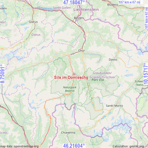 Sils im Domleschg on map