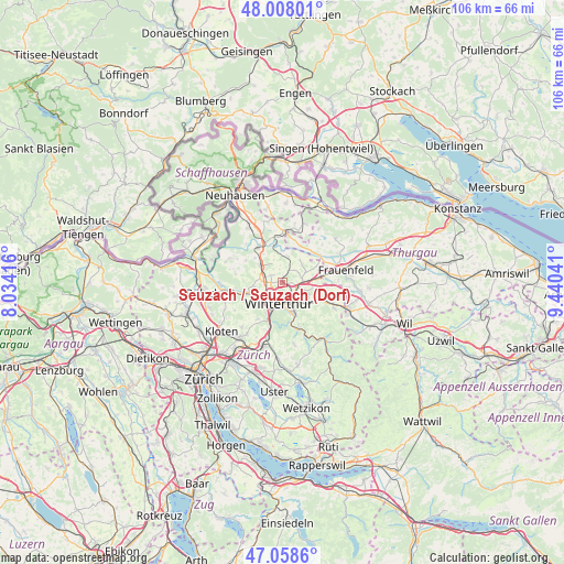 Seuzach / Seuzach (Dorf) on map