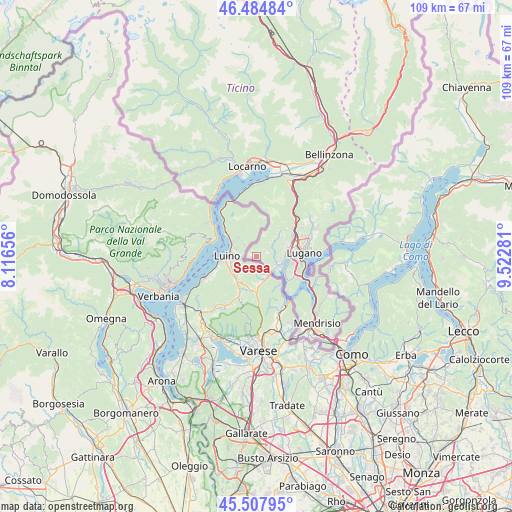 Sessa on map