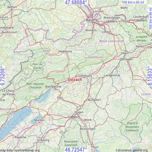 Selzach on map