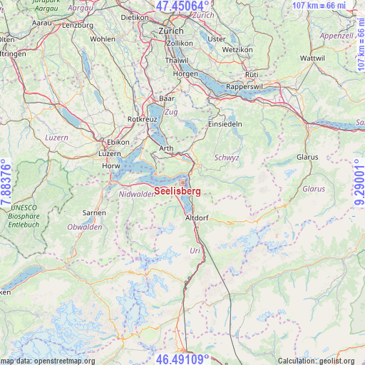 Seelisberg on map