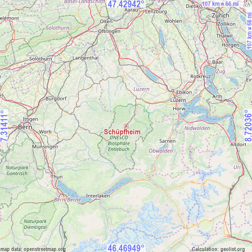 Schüpfheim on map