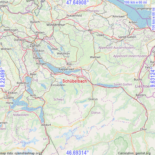 Schübelbach on map
