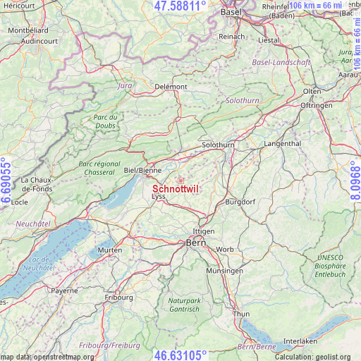 Schnottwil on map