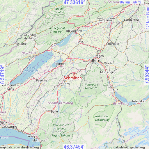 Schmitten on map