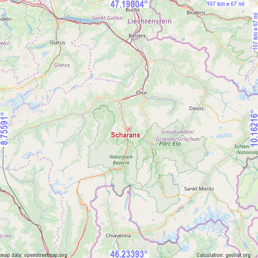 Scharans on map