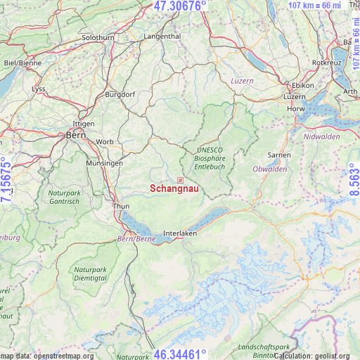 Schangnau on map