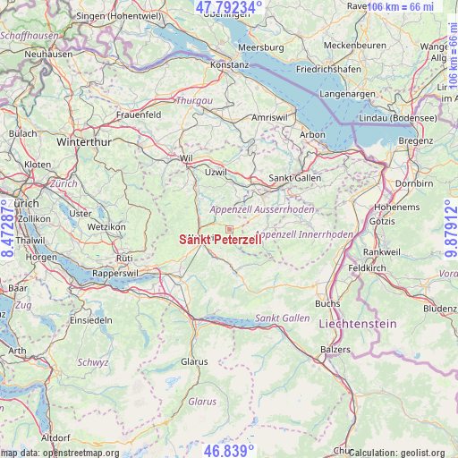 Sankt Peterzell on map