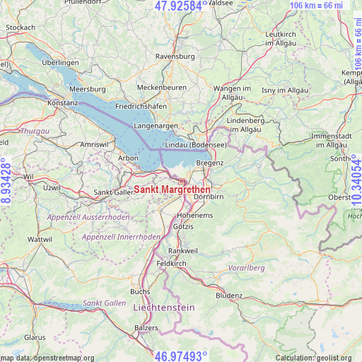 Sankt Margrethen on map