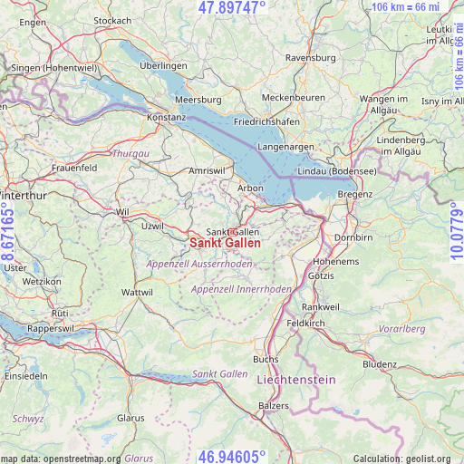 Sankt Gallen on map