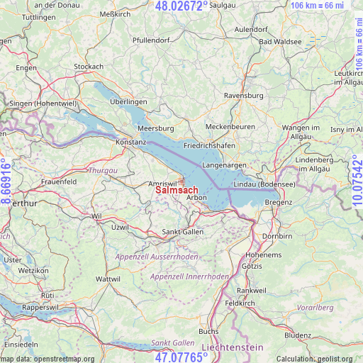 Salmsach on map