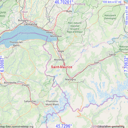 Saint-Maurice on map