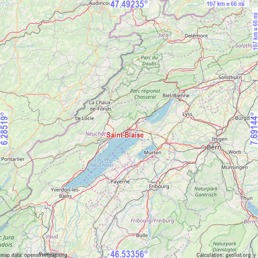 Saint-Blaise on map