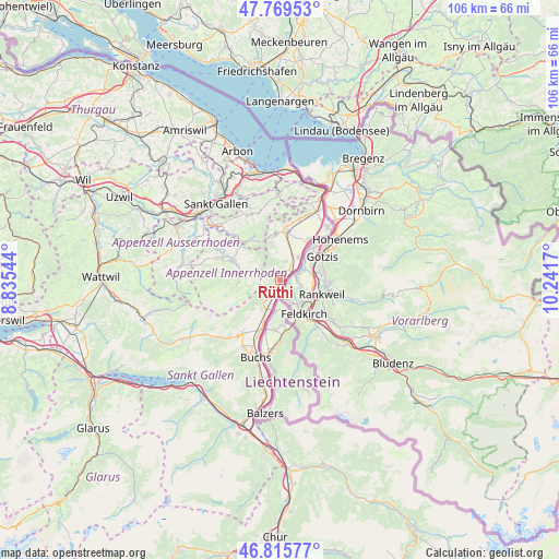 Rüthi on map