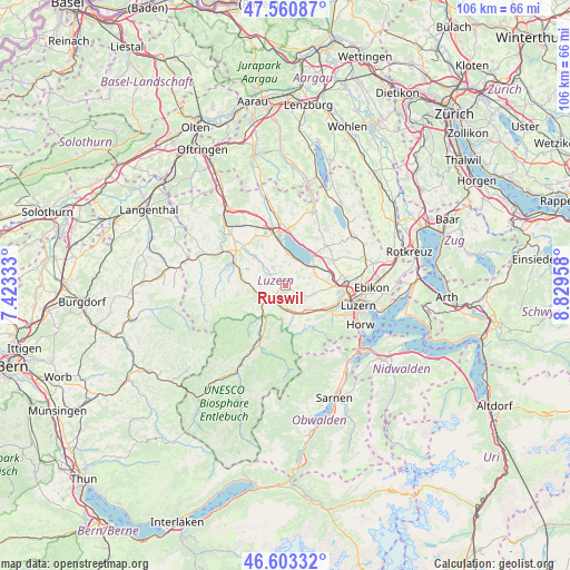 Ruswil on map