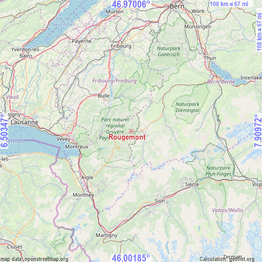 Rougemont on map