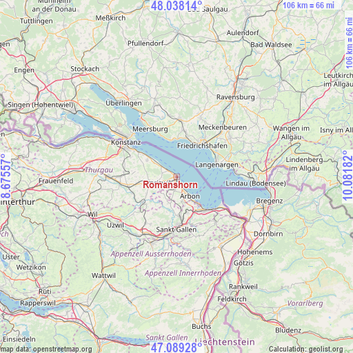 Romanshorn on map