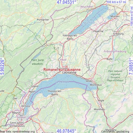 Romanel-sur-Lausanne on map