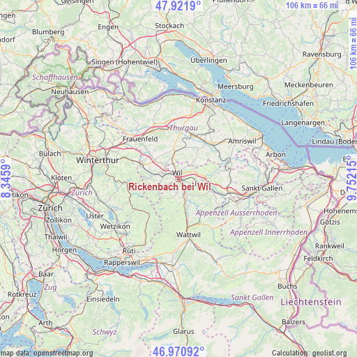 Rickenbach bei Wil on map