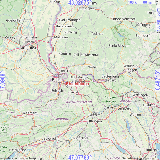 Rheinfelden on map