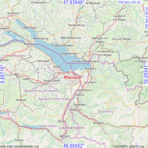 Rheineck on map