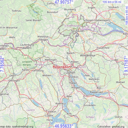 Regensdorf on map