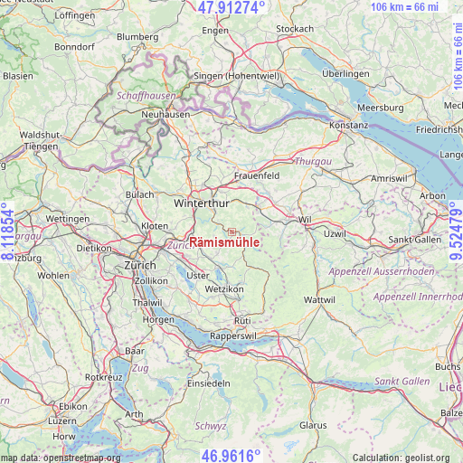 Rämismühle on map