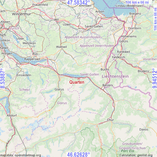 Quarten on map