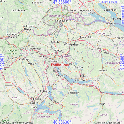 Pfaffhausen on map