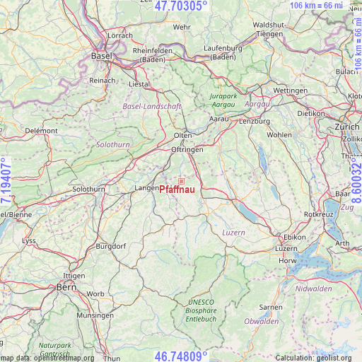 Pfaffnau on map