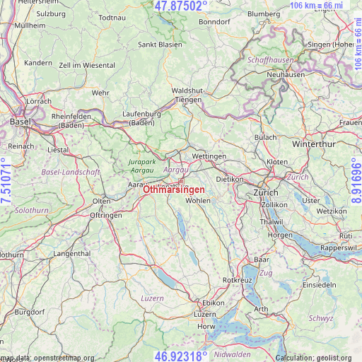 Othmarsingen on map