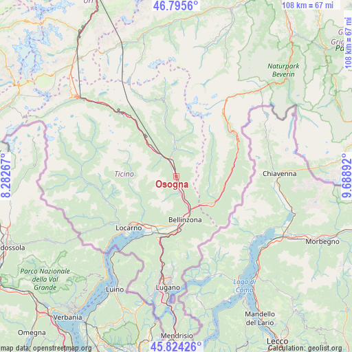 Osogna on map