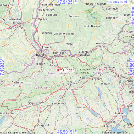 Ormalingen on map