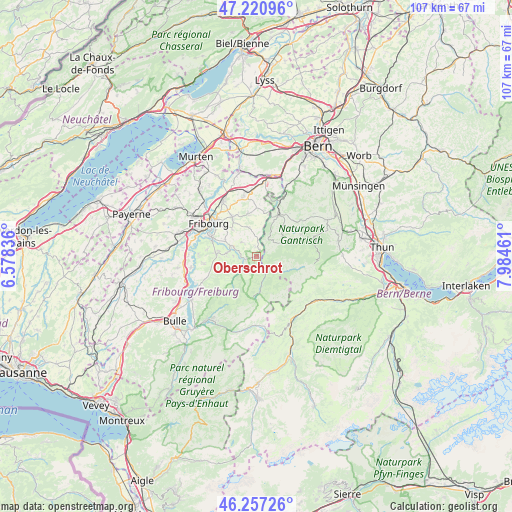 Oberschrot on map