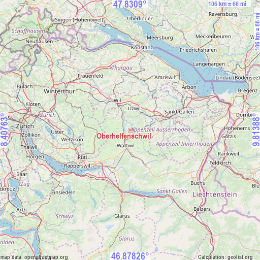 Oberhelfenschwil on map