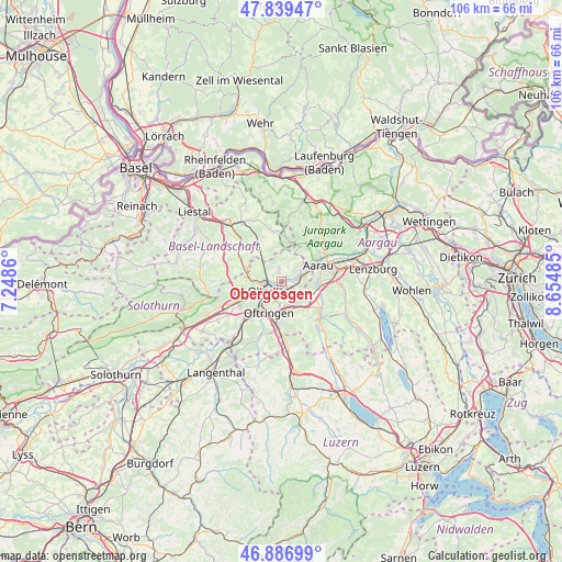 Obergösgen on map