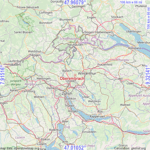 Oberembrach on map